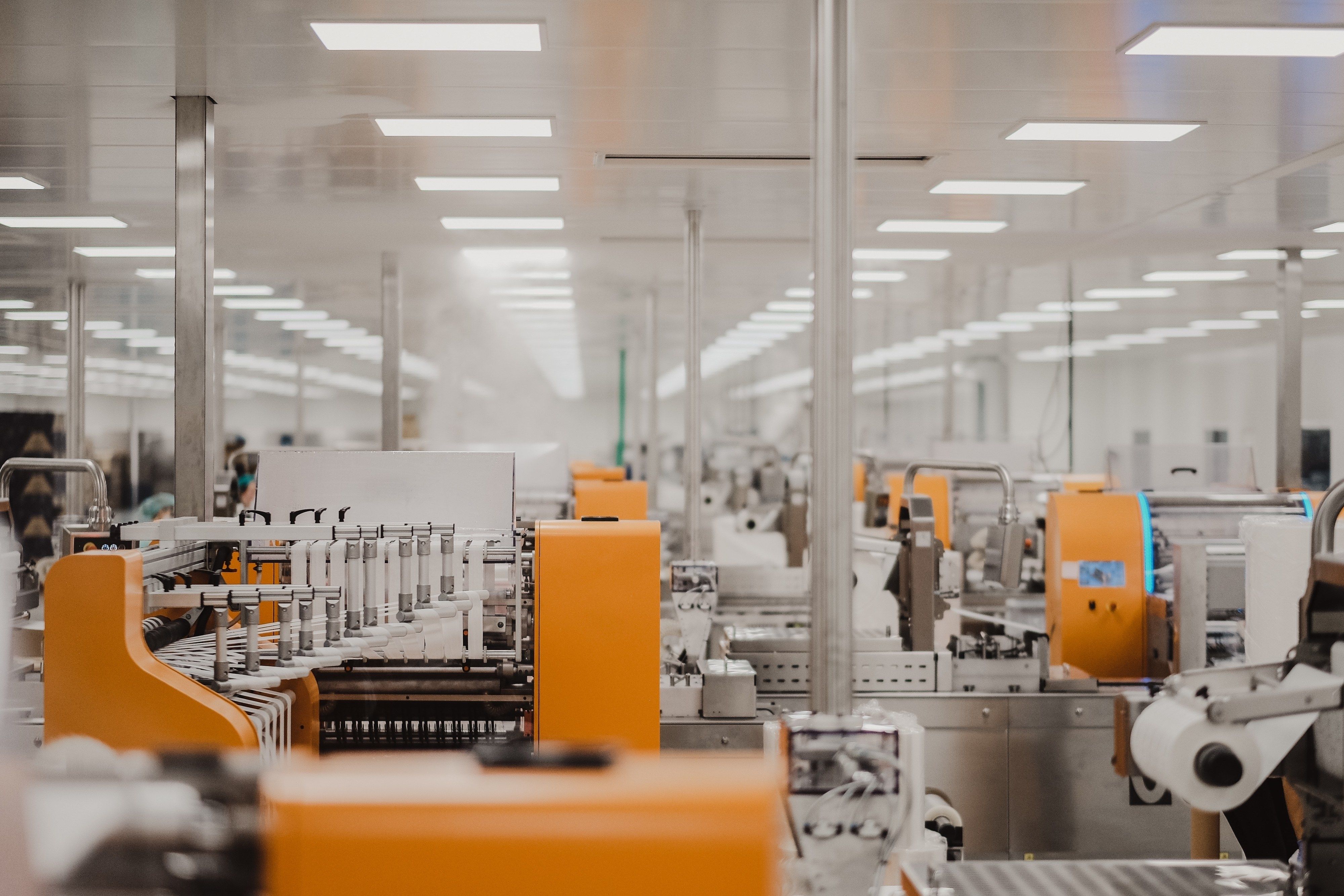 Automated machines on a factory floor