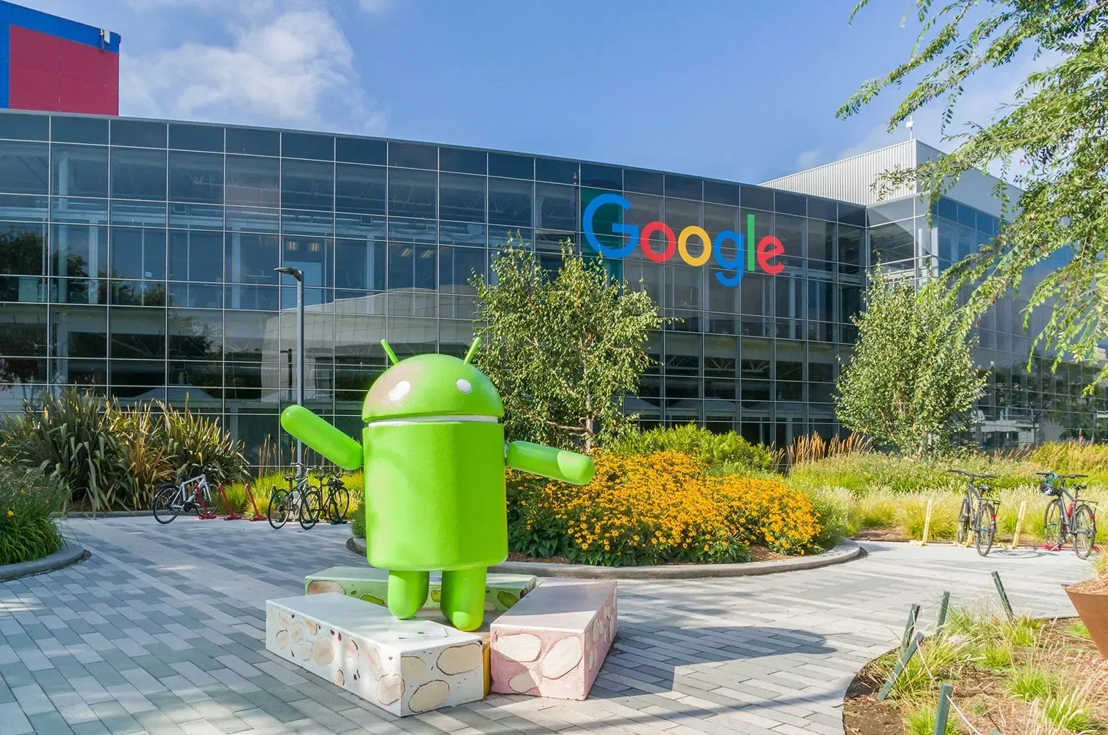 The Google campus with the Android statue out front
