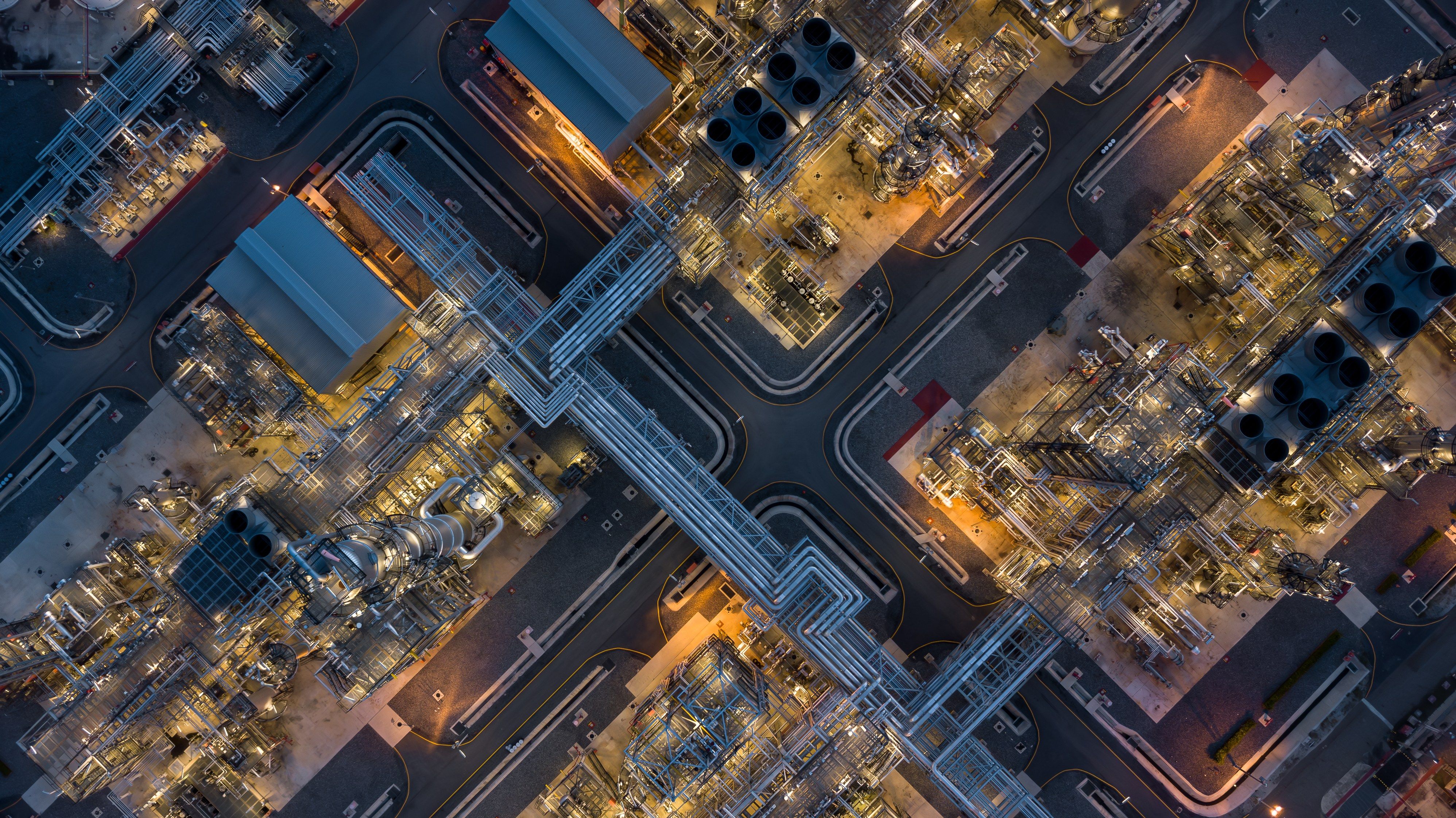 An aerial view of an industrial plant