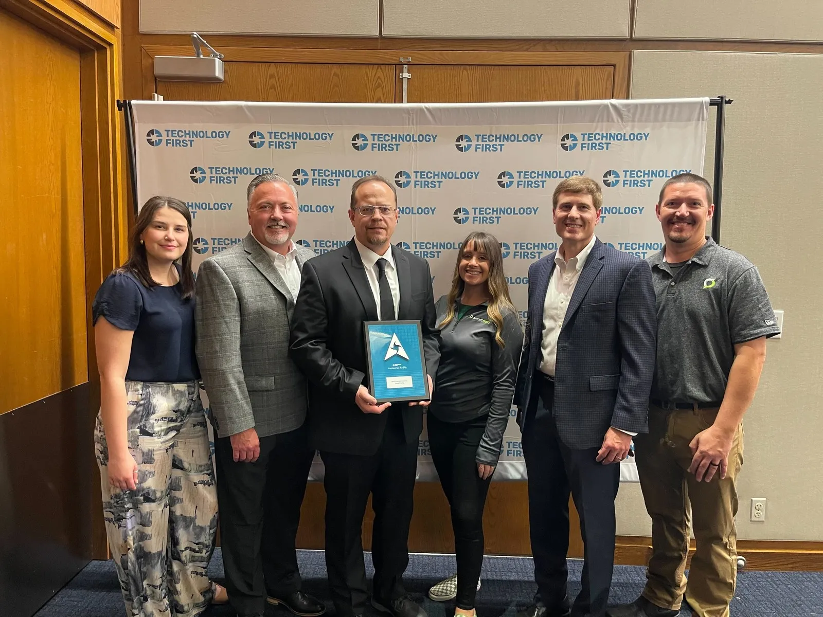 The Smart Data team with the Technology First award, 2023